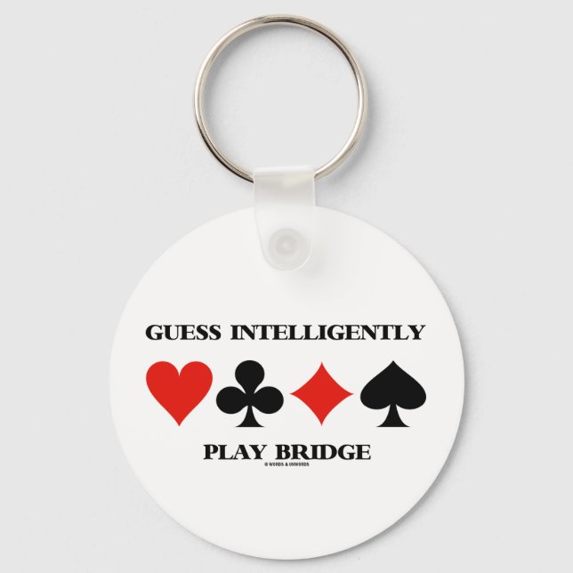 Guess Intelligently Play Bridge (Four Card Suits) Keychain (Front)