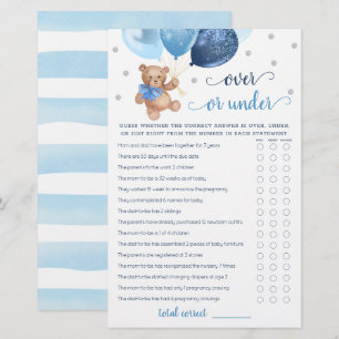 Guess Over or Under Game Baby Shower Teddy Bear 