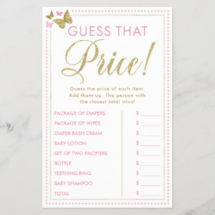 Guess That Price Baby Shower Game Flyer