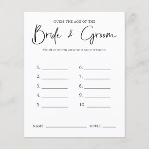 Guess The Age Bridal Shower Game