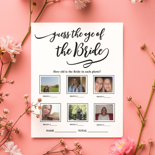Guess the age of the Bride Bridal Shower Game (Creator Uploaded)