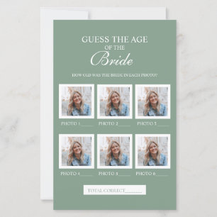 Guess The Age Of The Bride Sage Green Paper Sheet