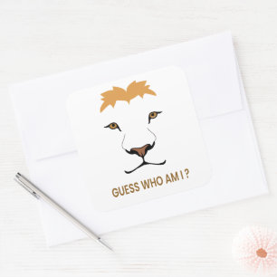 Guess The Animal – Lion   King of the Jungle Square Sticker