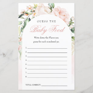 Guess The Baby Food  Baby Shower Game