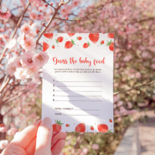 Guess The Baby Food Game, Berry Sweet Baby Shower  Invitation