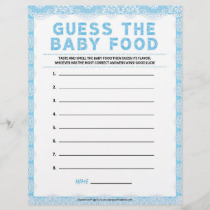 Guess The Baby Food [Luxury Lace [Blue]] Letterhead