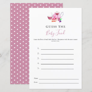 Guess the baby Food Shower Game Tea Dusty Rose