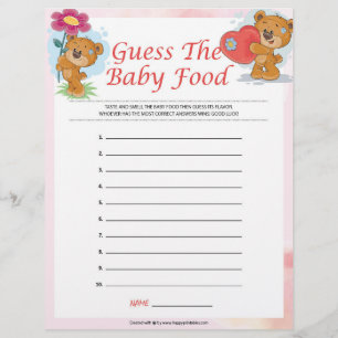 Guess The Baby Food [Teddy Bears] Letterhead