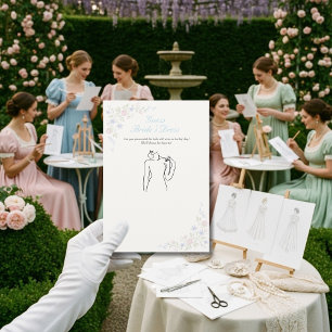 Guess the Dress Bridal Shower Floral game card 