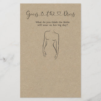 Guess The Dress Bridal Shower Game