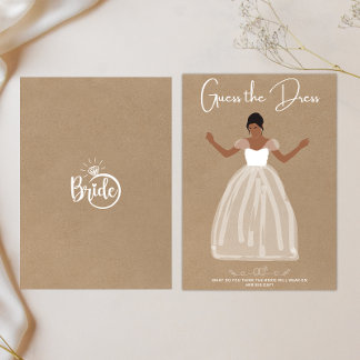 Guess the dress bridal shower game card
