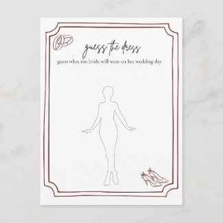Guess the dress Bridal Shower game Postcard