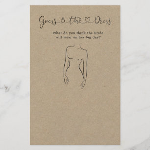 Guess The Dress Bridal Shower Game Stationery