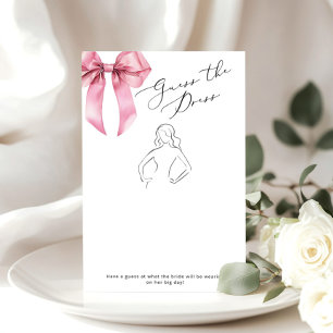 Guess the dress Pink Bow Script Bridal Game