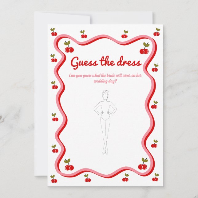 Guess the Dress Retro Cherry bridal Game card (Front)