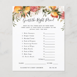 Guess The Price Baby Shower Game