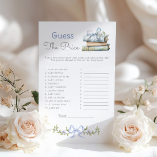 Guess the price Blue Bow Books baby shower game
