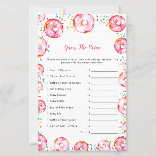Guess The Price Doughnuts Diapers Baby Shower Game