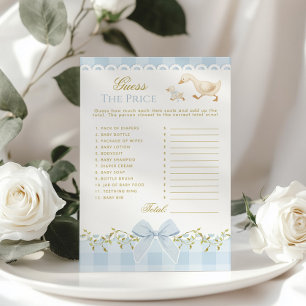 Guess the Price Silly Goose Blue Gingham Baby Game