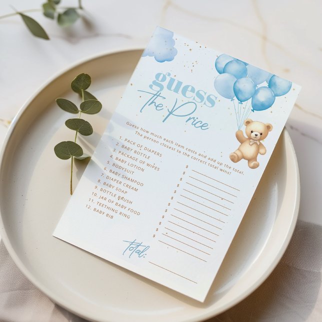 Guess the price Teddy bear baby shower game (Creator Uploaded)