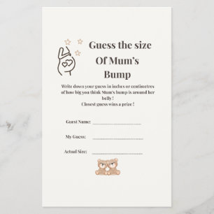 Guess the Size of Mom’s Bump – Twin Baby Shower Ga Flyer