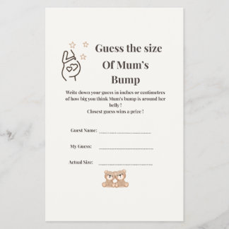 Guess the Size of Mom’s Bump – Twin Baby Shower Ga Flyer