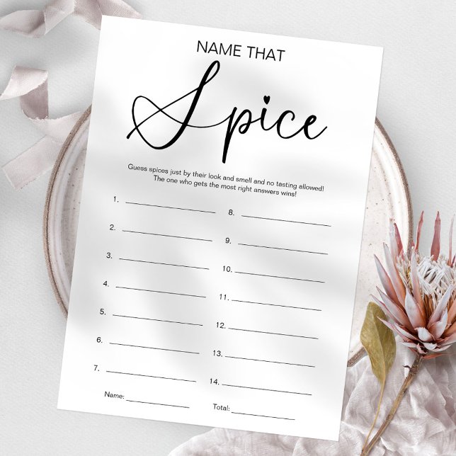 Guess The Spice Bridal Shower Game Invitation (Creator Uploaded)