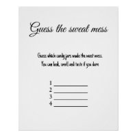 guess the sweat mess baby shower game