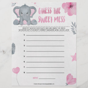 Guess The Sweet Mess [Baby Elephant [Pink]] Letterhead
