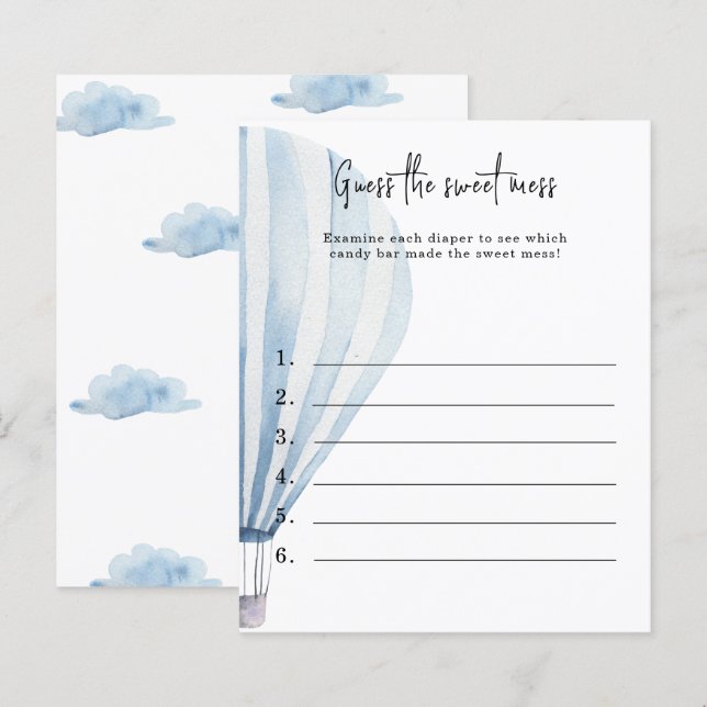 Guess the sweet mess - baby shower game (Front/Back)