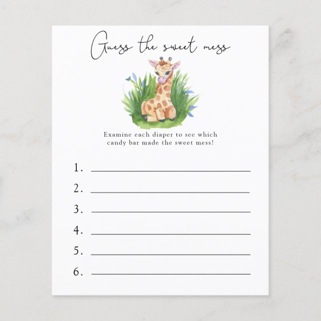 Guess the Sweet Mess - Baby Shower Game (Front)