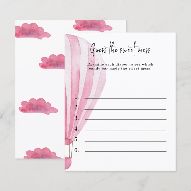 Guess the sweet mess - baby shower game (Front/Back)