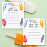 Guess the Sweet Mess Baby Shower Game - Popsicle