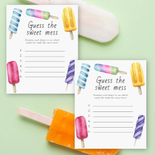 Guess the Sweet Mess Baby Shower Game - Popsicle