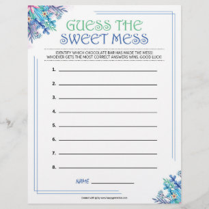 Guess The Sweet Mess [Blue Floral] Letterhead