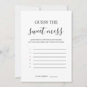 Guess the Sweet Mess Game Card