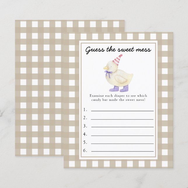 Guess the Sweet Mess game - Little duck (Front/Back)