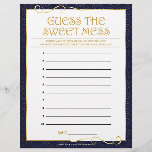 Guess The Sweet Mess [Golden Blue] Letterhead (Front)