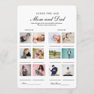 Guess their agee bride &  Groom shower game Card