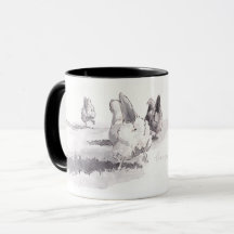 Guess What? Chicken Butt! Black and White Mug