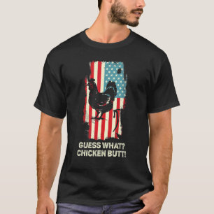 Guess What Chicken Butt  Chicken Joke Retro Vintag T-Shirt