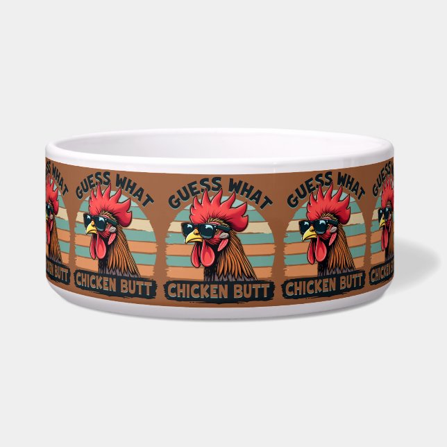Guess What Chicken Butt Funny Retro Rooster (Front)