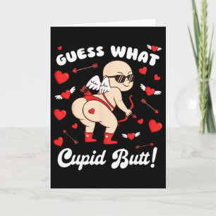 Guess What Cupid Butt Funny Cupid Heart Valentine Card