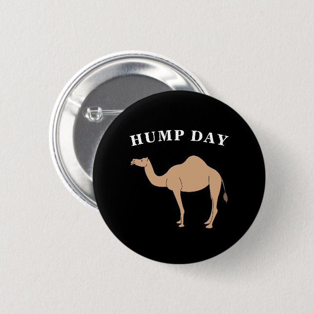 Guess What Day It Is Hump Day Camel Desert Animal 2 Inch Round Button (Front & Back)