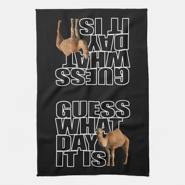 Guess What Day It Is Hump Day Camel Kitchen Towel (Vertical)