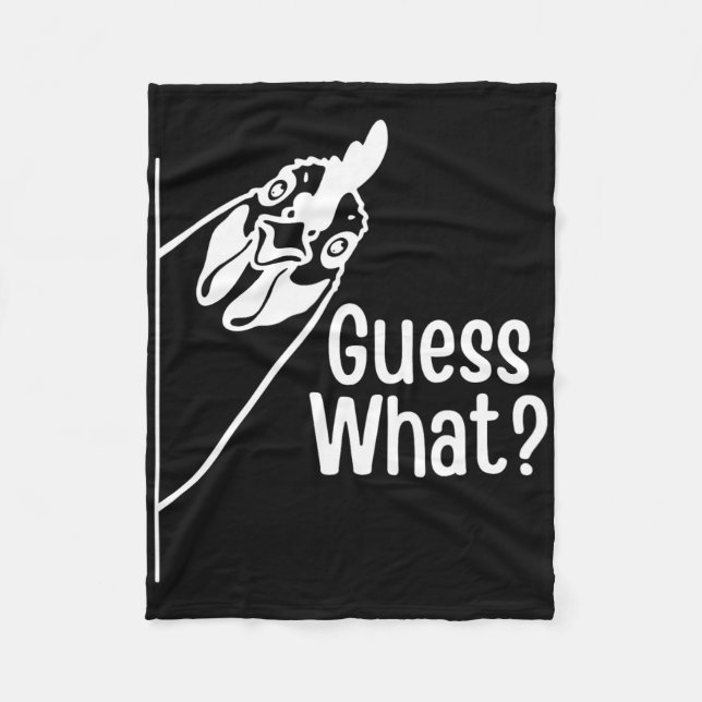 Guess What Funny Chicken Butt Joke  Fleece Blanket (Front)