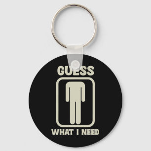 Guess What I Need Head Graphic Keychain