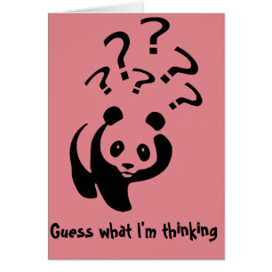 Guess What I'm Thinking Panda Personalize Cards