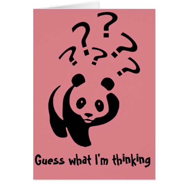 Guess What I'm Thinking Panda Personalize Cards (Front)