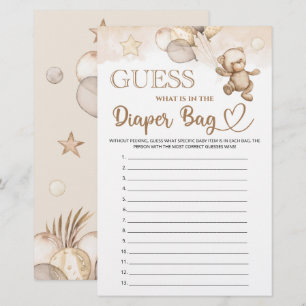 Guess what is in the diaper bag bear baby shower